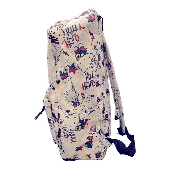 🆕 Hello Kitty Graffiti Print Backpack - Durable Material, Trendy School Bag - Picture 4 of 11